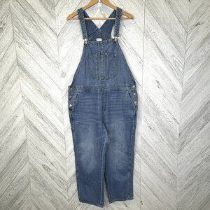 Old Navy Overalls Womens Plus Size 18 Blue Denim Jeans 27" Inseam